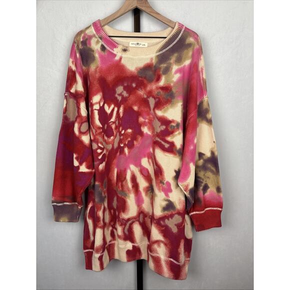 Natural Life Taylor Oversized Sweater Women's L/XL Colorful Abstract Art to Wear - Picture 1 of 10